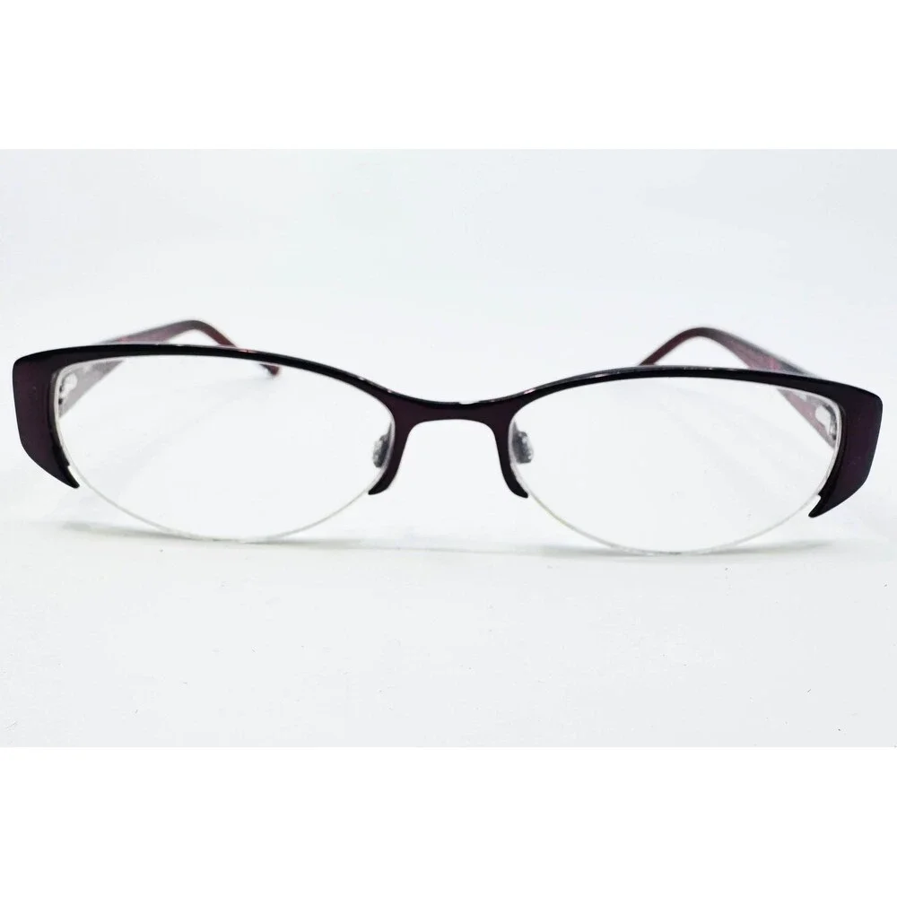 Chelsea Morgan Eyeglasses Womens Purple Half Rim CM609 PI 52-17-135 43008 52mm